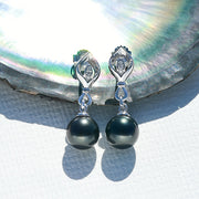 Boucle Oreille Perle Noire Tahiti