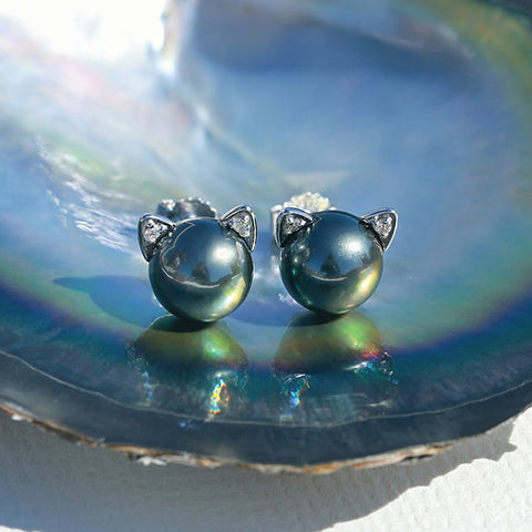 Boucle D'oreille Perle de Tahiti Argent