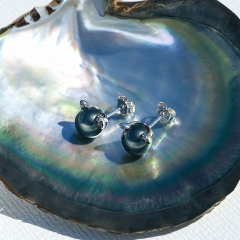 Boucle D'oreille Perle de Tahiti Argent