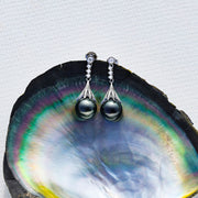 Boucle D'oreille Perle noire de Tahiti Diamant
