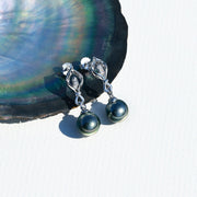 Boucle Oreille Perle Noire Tahiti