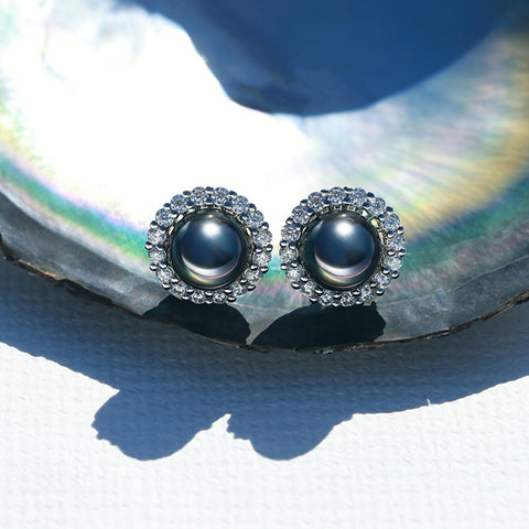 Boucle D'oreille Perle Noire Tahiti
