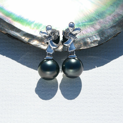 Boucle D'oreille Perle Noire