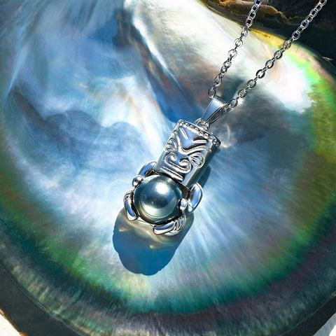 Pendentif Perle Tahiti Tiki