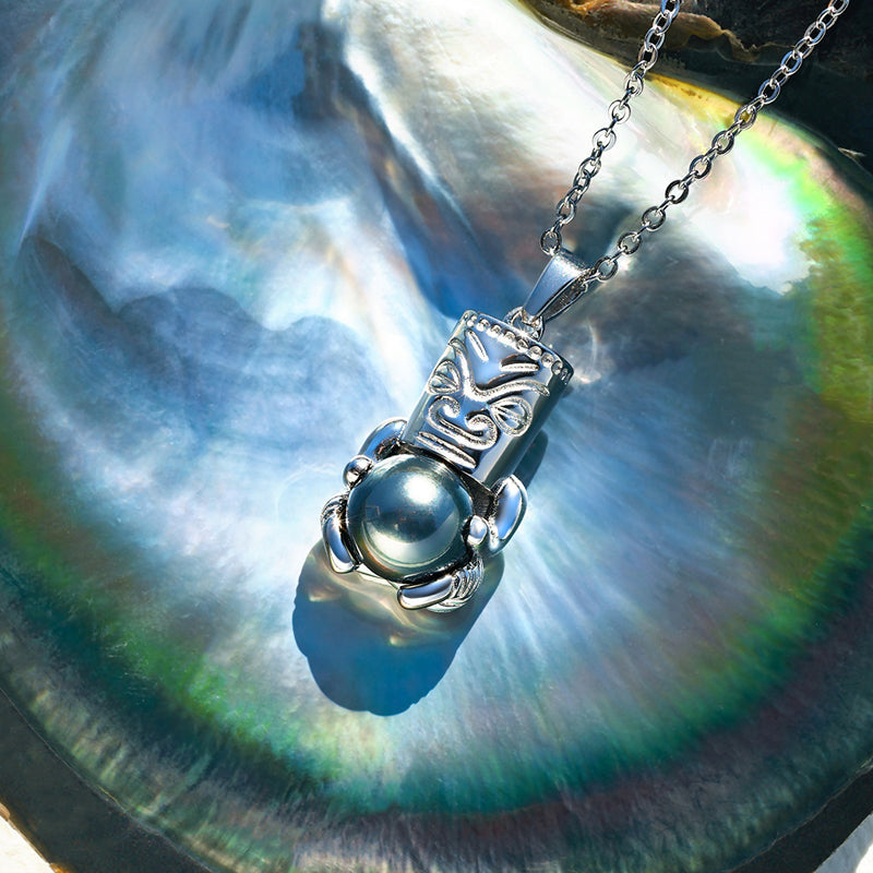 Pendentif Perle Tahiti Tiki