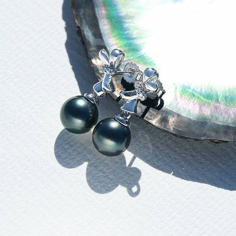 Boucle D'oreille Perle Noire