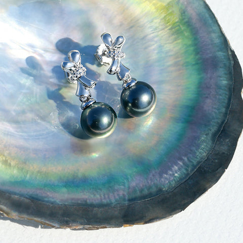 Boucle D'oreille Perle Noire