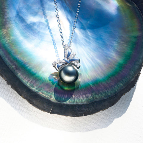 Pendentif Argent avec Perle de Tahiti Véritable