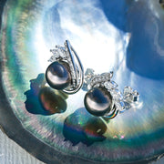 Boucle D'oreille Perle de Tahiti Noire