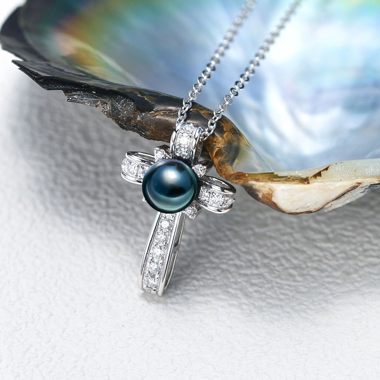 Pendentif Perle de Tahiti Croix