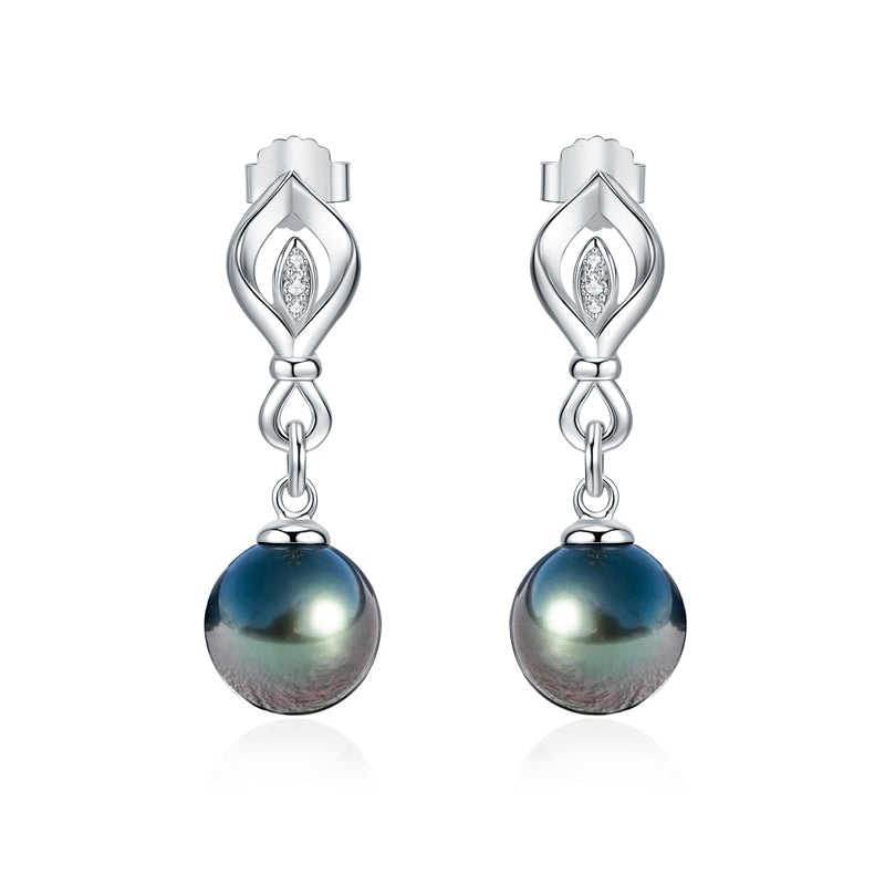Boucle Oreille Perle Noire Tahiti