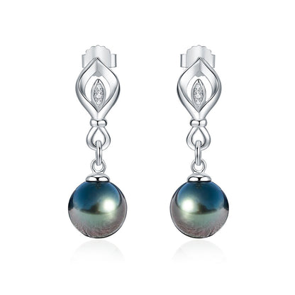 Boucle Oreille Perle Noire Tahiti