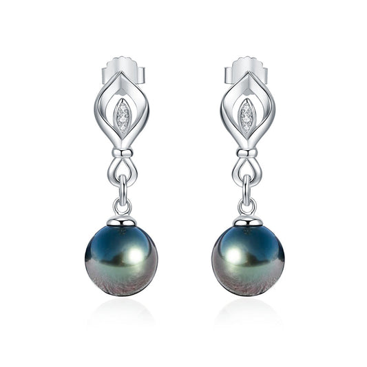 Boucle Oreille Perle Noire Tahiti