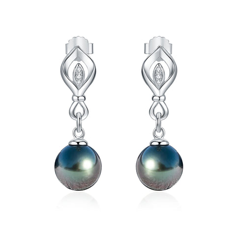 Boucle Oreille Perle Noire Tahiti