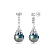 Boucle D'oreille Perle noire de Tahiti Diamant