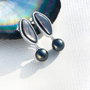 Boucles D'oreilles Perles Noires de Tahiti