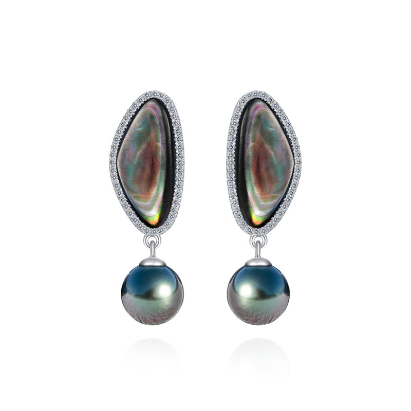 Boucles D'oreilles Perles Noires de Tahiti
