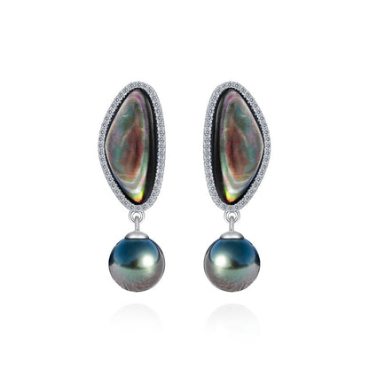 Boucles D'oreilles Perles Noires de Tahiti