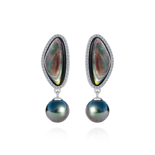 Boucles D'oreilles Perles Noires de Tahiti