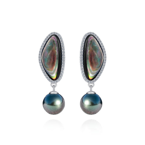 Boucles D'oreilles Perles Noires de Tahiti