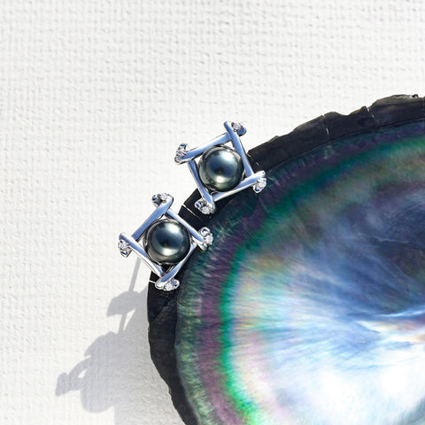 Boucle D'oreille Perle Noire Femme