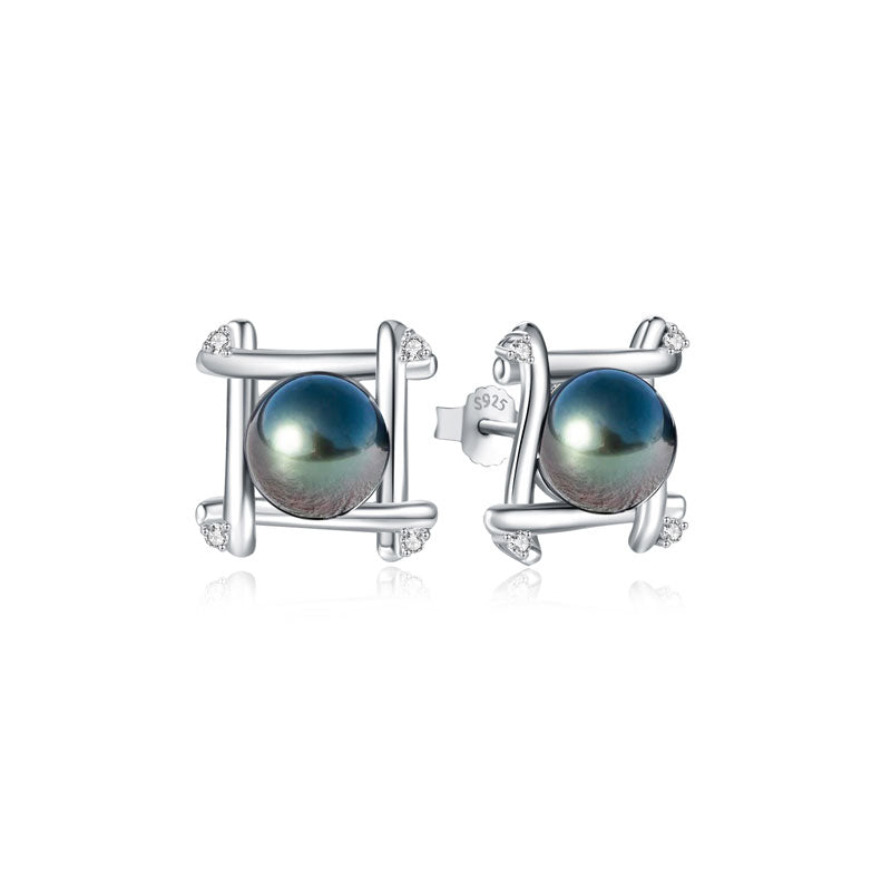 Boucle D'oreille Perle Noire Femme