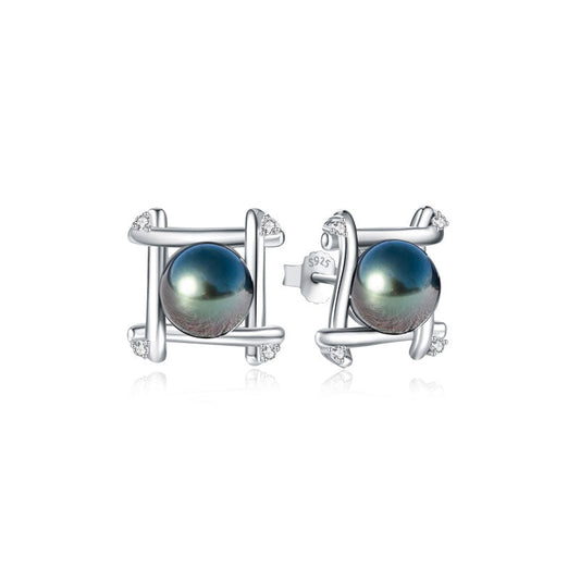 Boucle D'oreille Perle Noire Femme