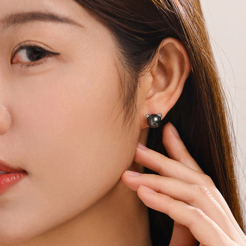 Boucle D'oreille Perle de Tahiti Argent