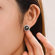 Boucle D'oreille Perle Noire Tahiti