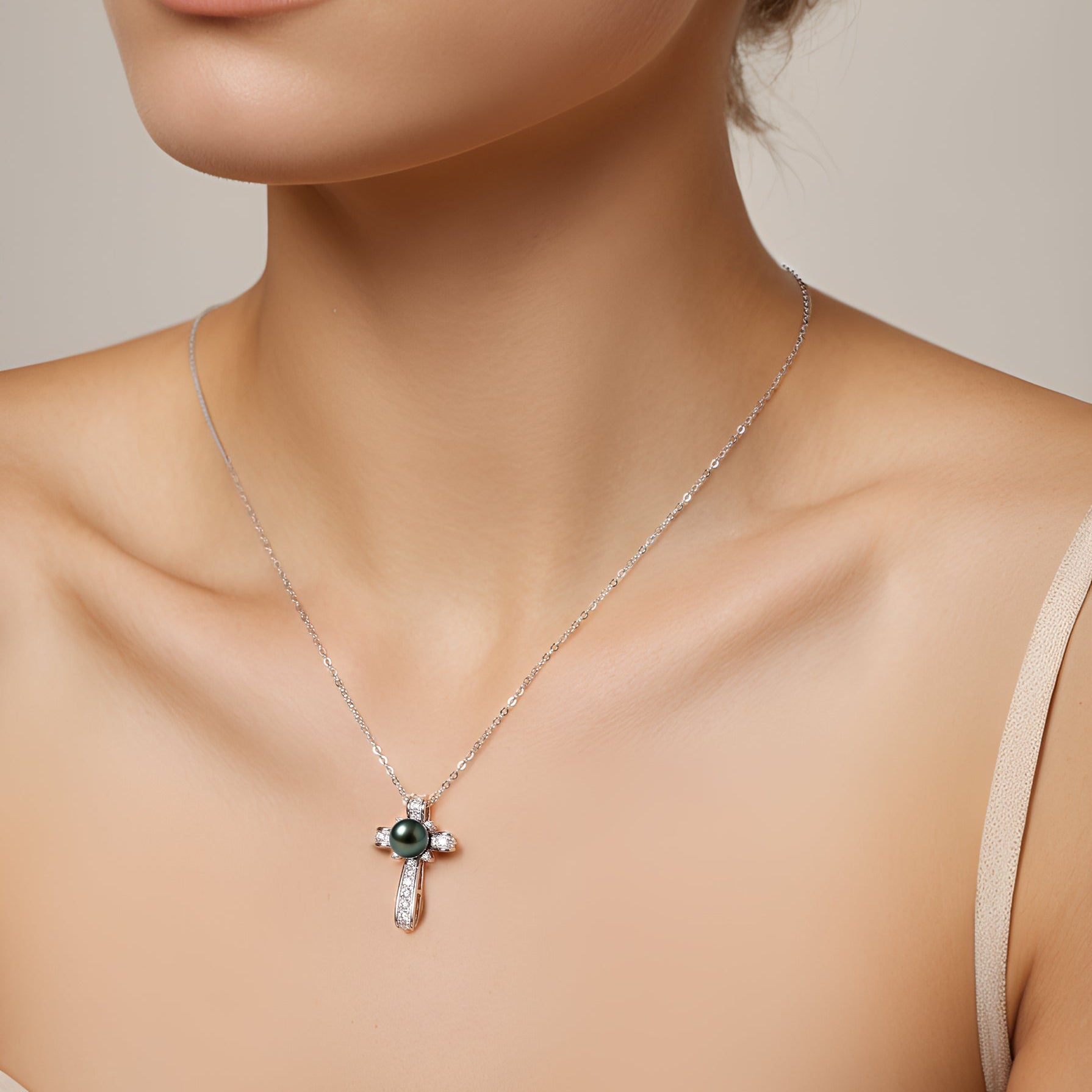Pendentif Perle de Tahiti Croix