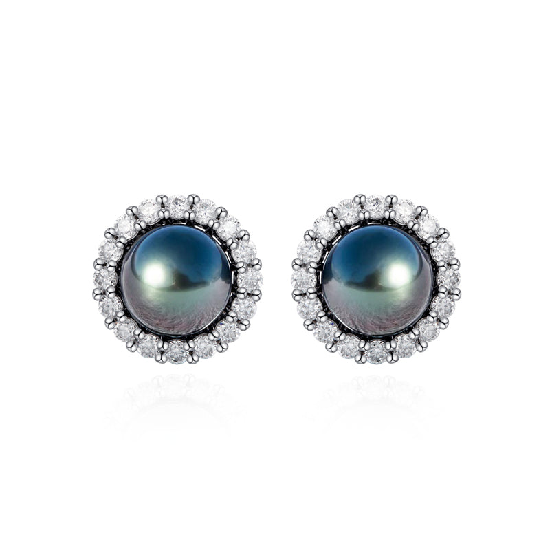 Boucle D'oreille Perle Noire Tahiti