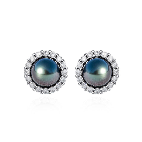 Boucle D'oreille Perle Noire Tahiti