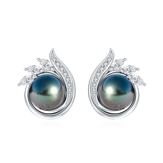 Boucle D'oreille Perle de Tahiti Noire