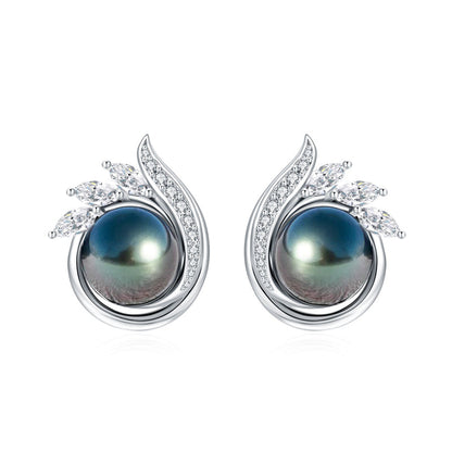 Boucle D'oreille Perle de Tahiti Noire