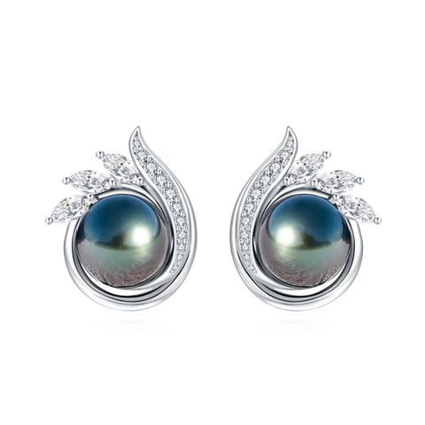 Boucle D'oreille Perle de Tahiti Noire