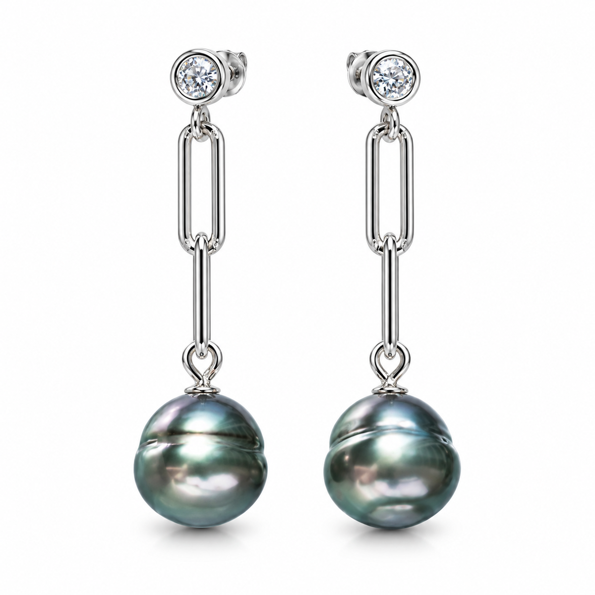 Boucle D'oreille Pendante Perle de Tahiti