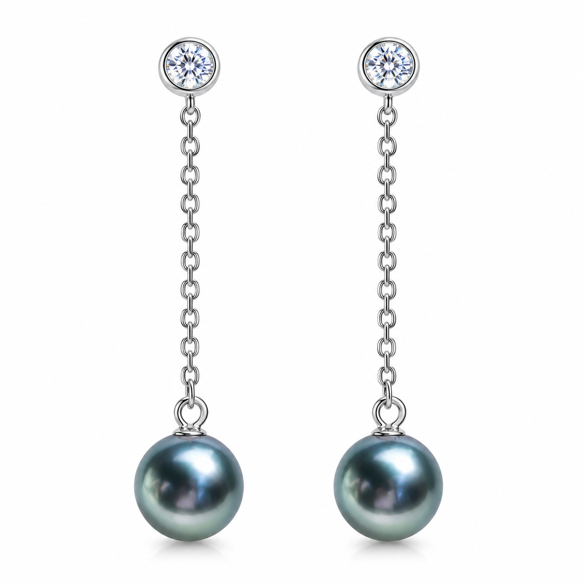 Boucle D'oreille Perle de Tahiti Diamant