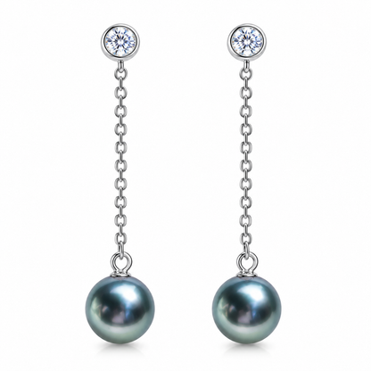 Boucle D'oreille Perle de Tahiti Diamant