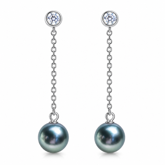 Boucle D'oreille Perle de Tahiti Diamant
