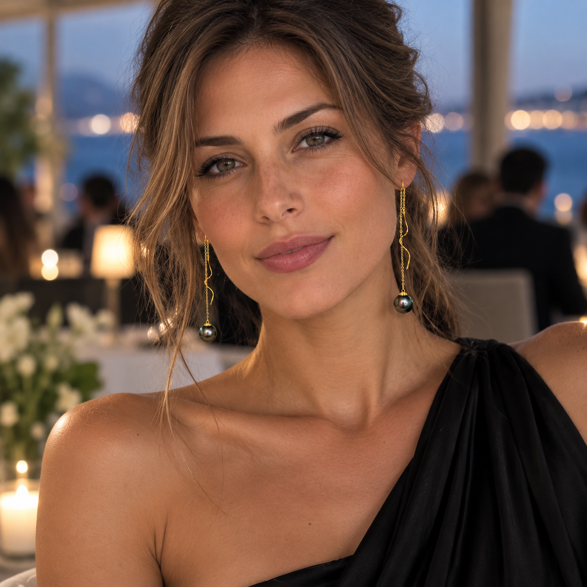 Boucle D'oreille Perle de Tahiti Amelia