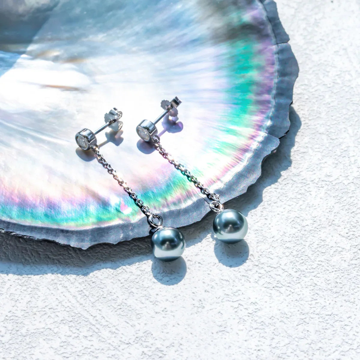 Boucle D'oreille Perle de Tahiti Diamant