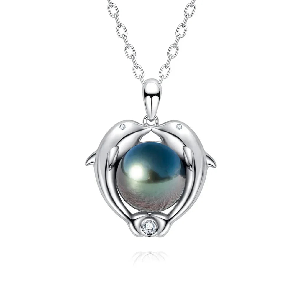 Pendentif Perle de Tahiti Dauphins