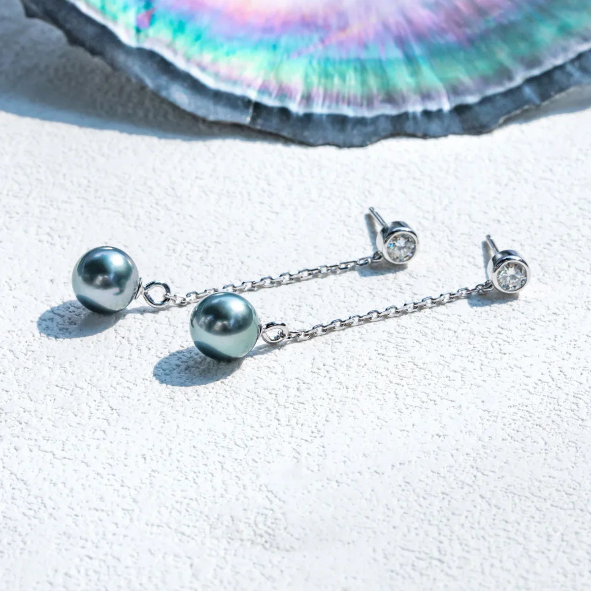 Boucle D'oreille Perle de Tahiti Diamant