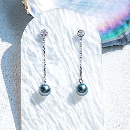 Boucle D'oreille Perle de Tahiti Diamant