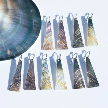 Boucles d'Oreilles Perle de Tahiti & Coquillage Argent