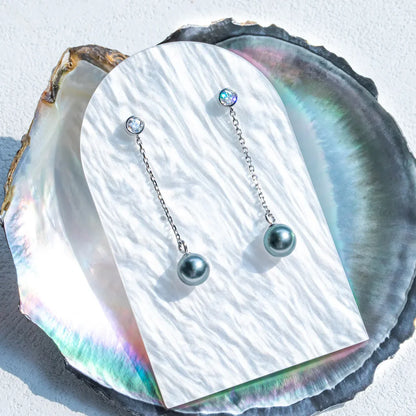 Boucle D'oreille Perle de Tahiti Diamant