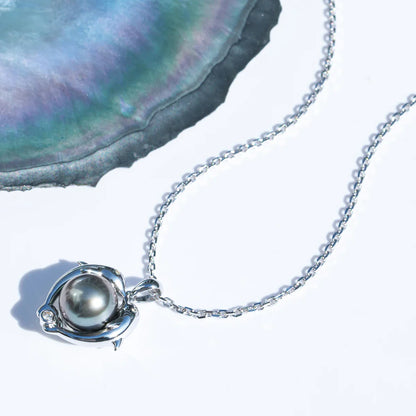 Pendentif Perle de Tahiti Dauphins