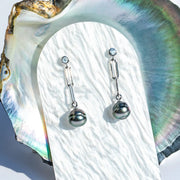 Boucle D'oreille Pendante Perle de Tahiti