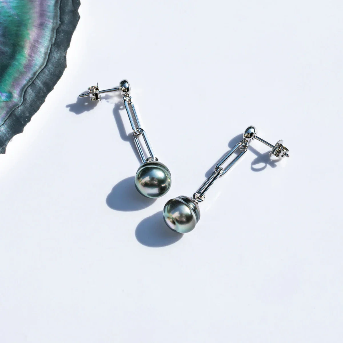 Boucle D'oreille Pendante Perle de Tahiti