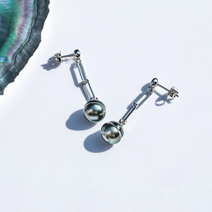 Boucle D'oreille Pendante Perle de Tahiti